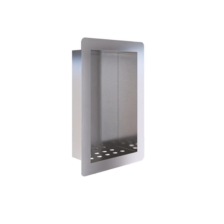 Anti-Ligature Recessed Soap & Shampoo Holder in Satin Stainless Steel - ML236_SS