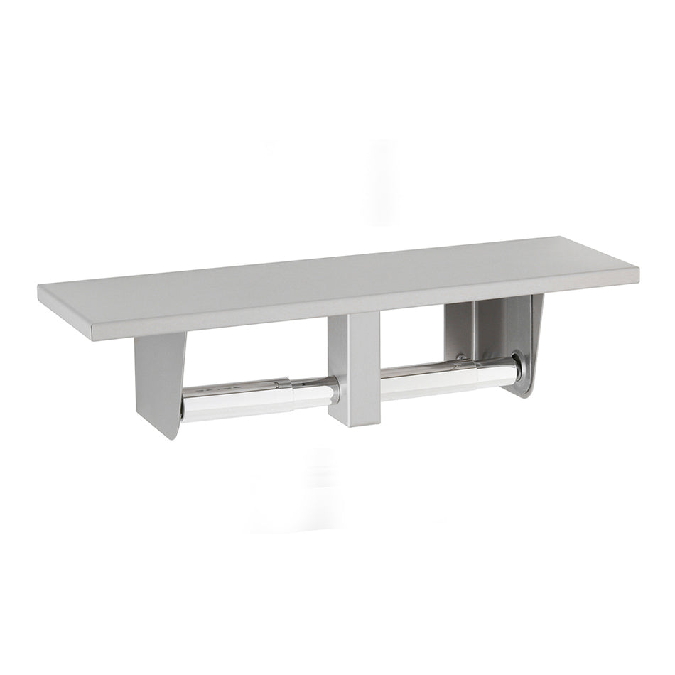 Double Toilet Roll Holder With Shelf - B2840