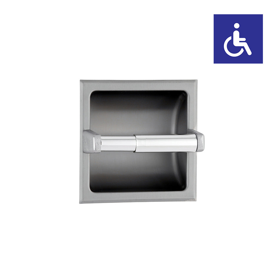 Recessed Single Toilet Roll Holder - B6677