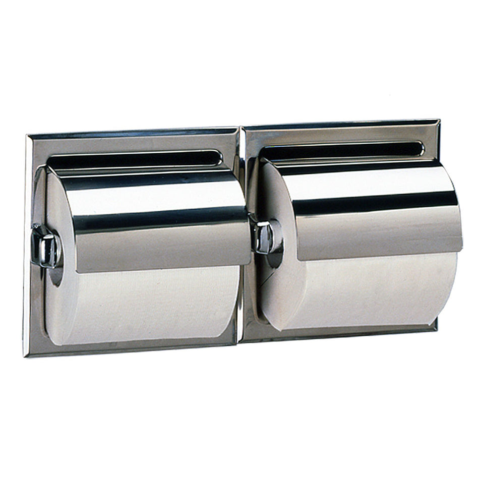 Double Recessed Toilet Tissue Dispenser With Hood - B699 /  B6997