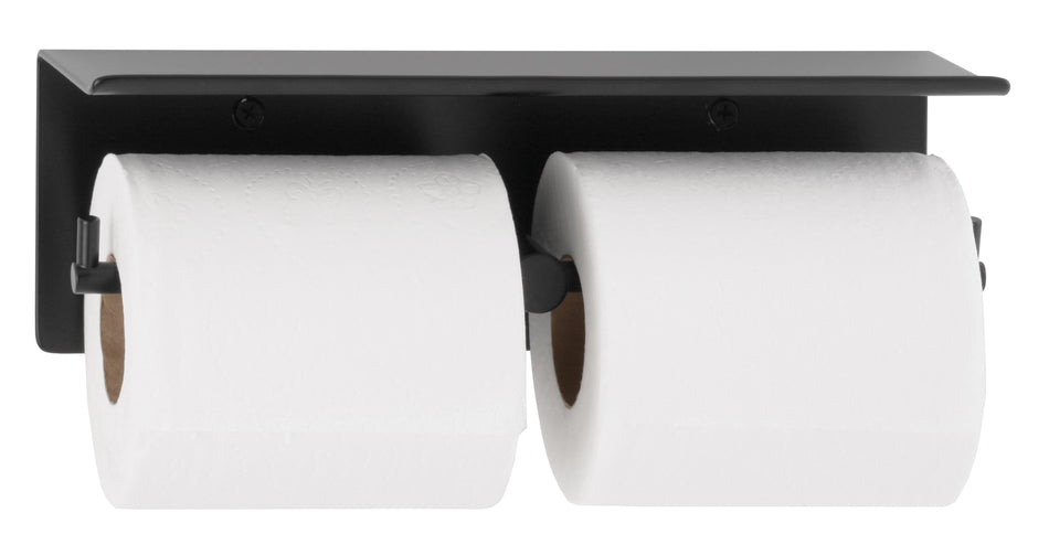 Double Toilet Roll Holder and Utility Shelf - B540 / MBLK