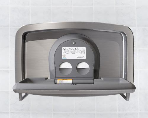 Stainless Steel Baby Change Table - Horizontal Recessed - KB310-SSRE / MBLK