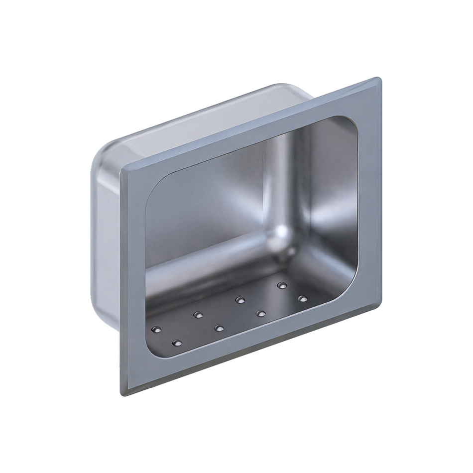 Anti-Ligature Recessed Heavy Duty Soap Holder in Satin Stainless Steel - ML237_1