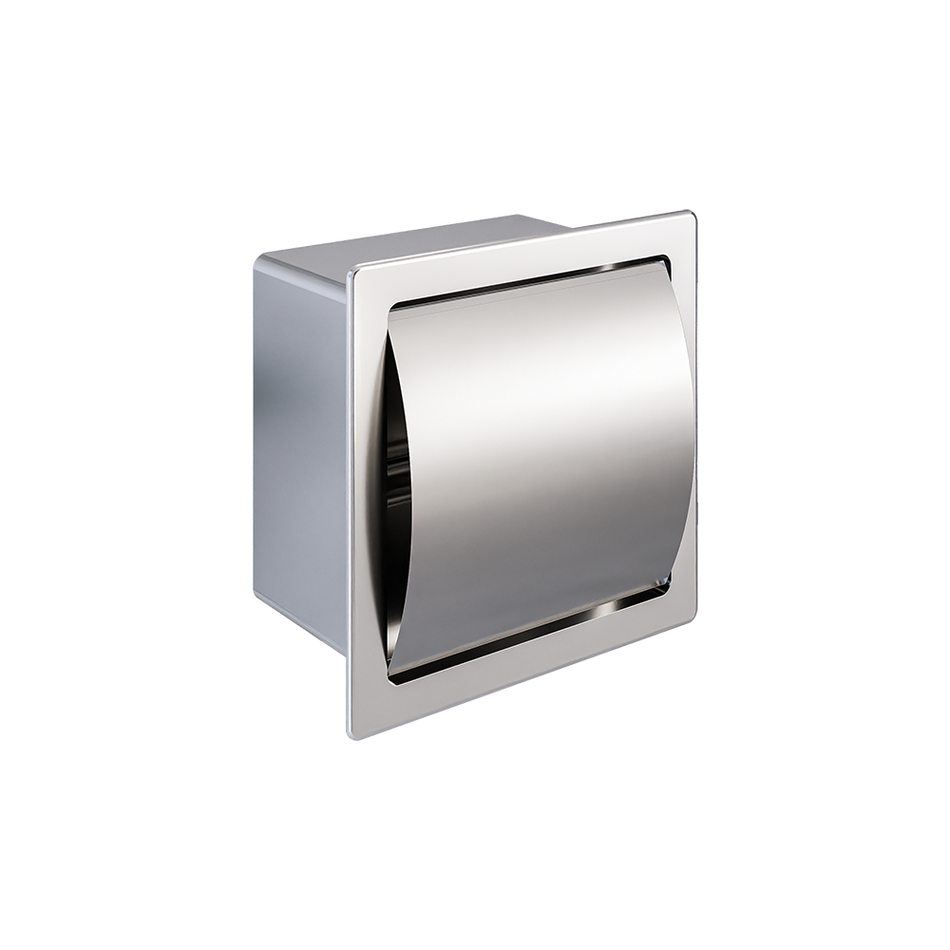 Recessed Single Toilet Roll Holder in Satin Stainless Steel - ML261_S