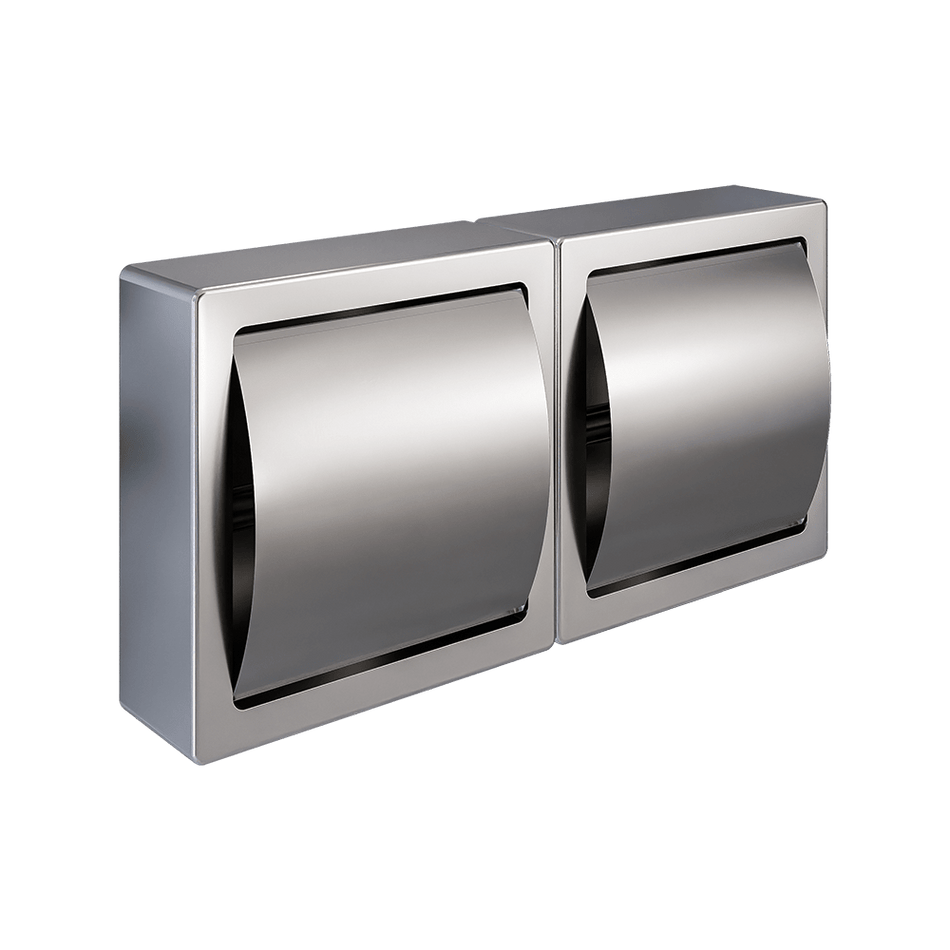 Surface Mounted Double Toilet Roll Holder in Satin Stainless Steel - ML263SM_S
