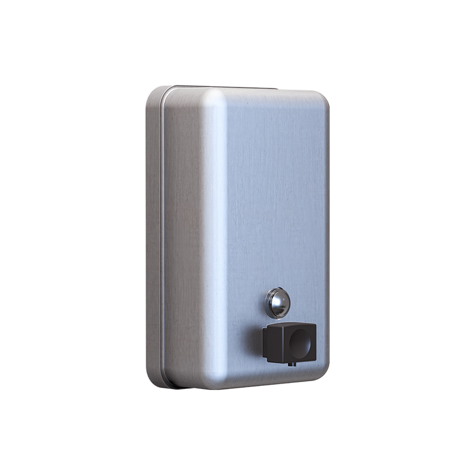 Vertical Button Pump Soap Dispenser in Satin Stainless Steel - ML605BS_N