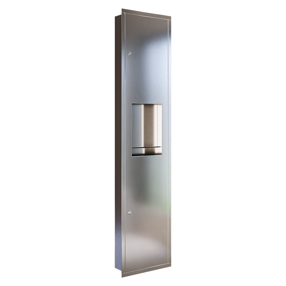 Paper Towel Dispenser & 11.5L Waste Receptacle Recessed in Satin Stainless Steel - ML706_REC_MK3