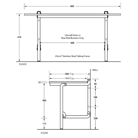 ML995_CL shower seat diagram