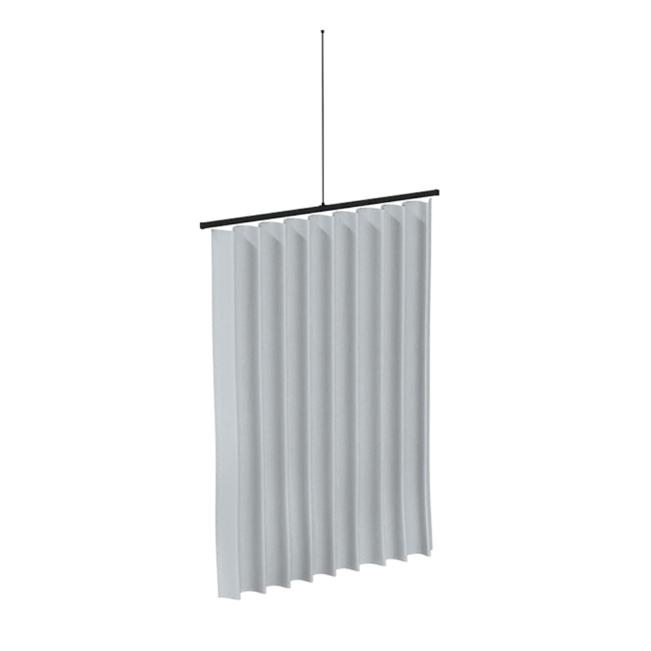 2000mm Micro Shower Straight Curtain Track in Designer Black - SCT_2000MM_DESIGNER