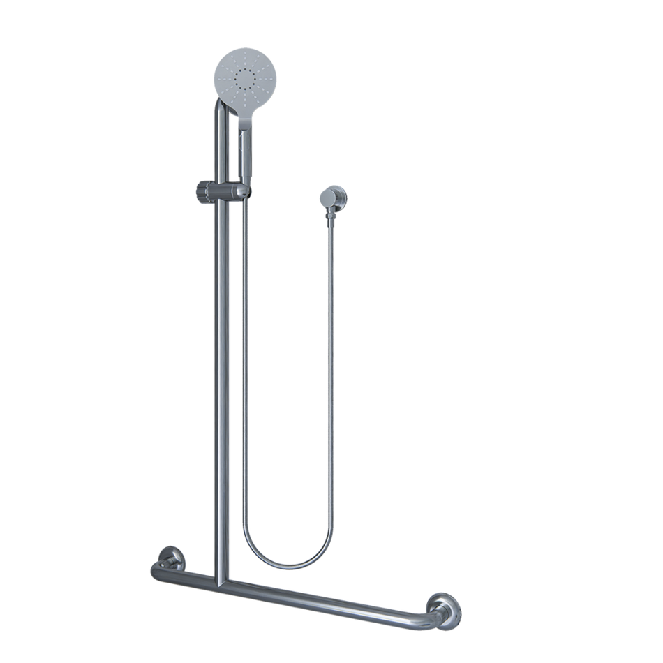 Offset Flush LH Mount Shower Grab Rail Kit in Satin Stainless Steel - ML_SK107_SS