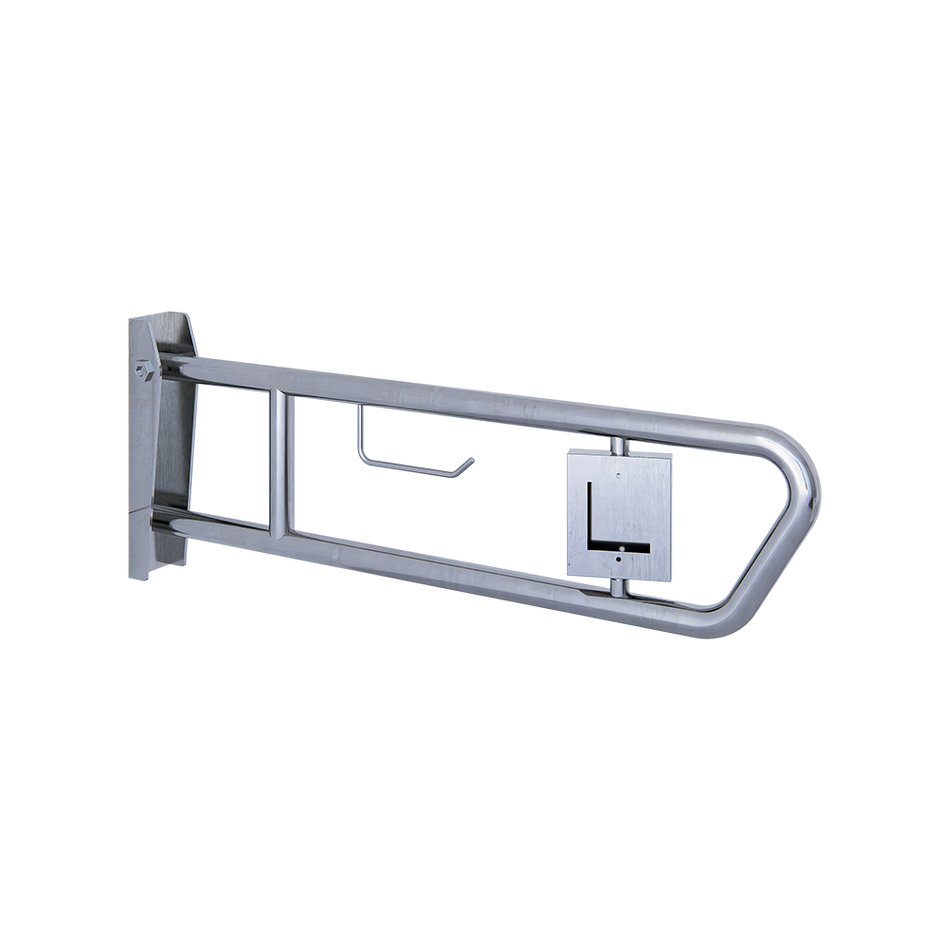 Pull Down Grab Rail, Support Call Facility & Toilet Roll Holder in Satin Stainless Steel - MLR50NCAL_UNITPH_SS
