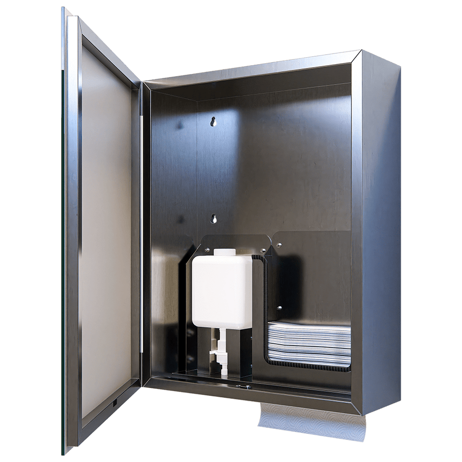 Integrated Mirror Cabinet - Includes Soap Dispenser & Paper Towel Dispenser - ML_IMC2_SS