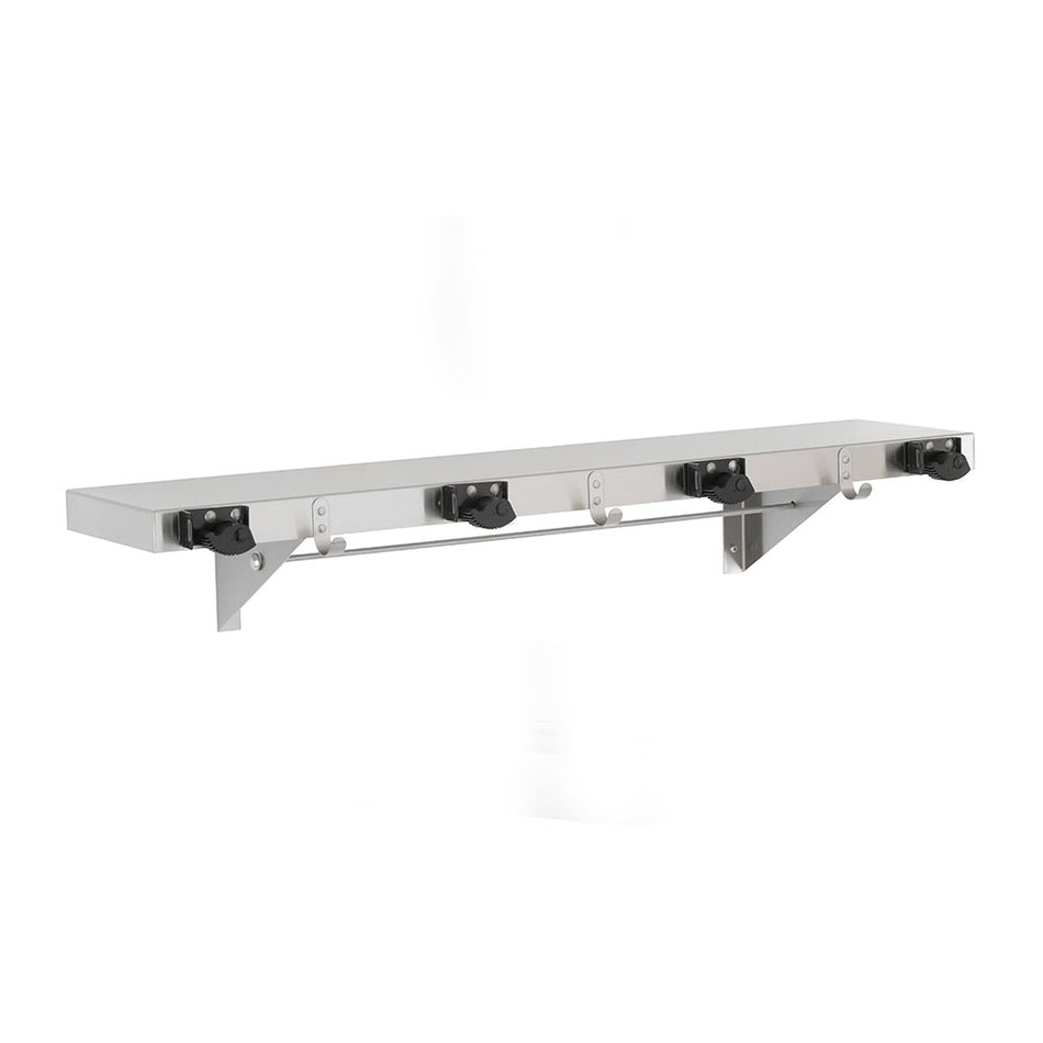 Shelf with Mop / Broom Holders & Rag Hooks - B224x36