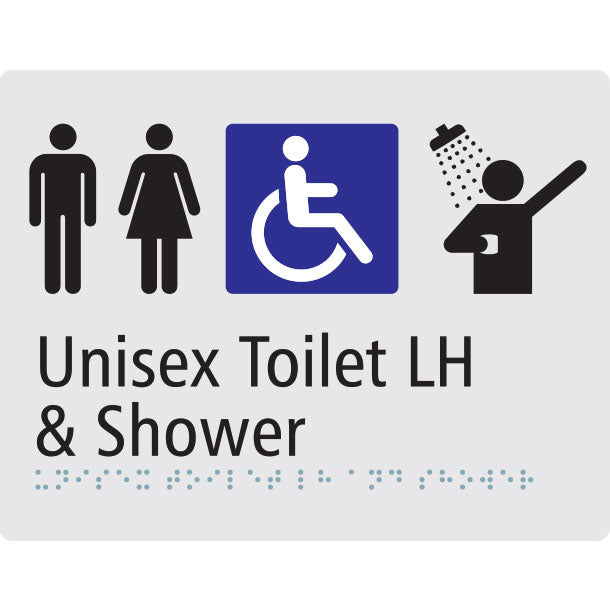 Unisex Toilet LH & Shower Sign - PG15
