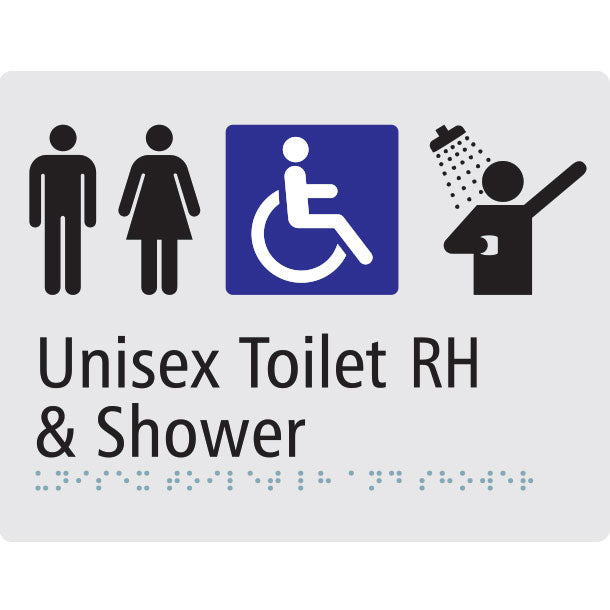 Unisex Toilet RH & Shower Sign - PG16
