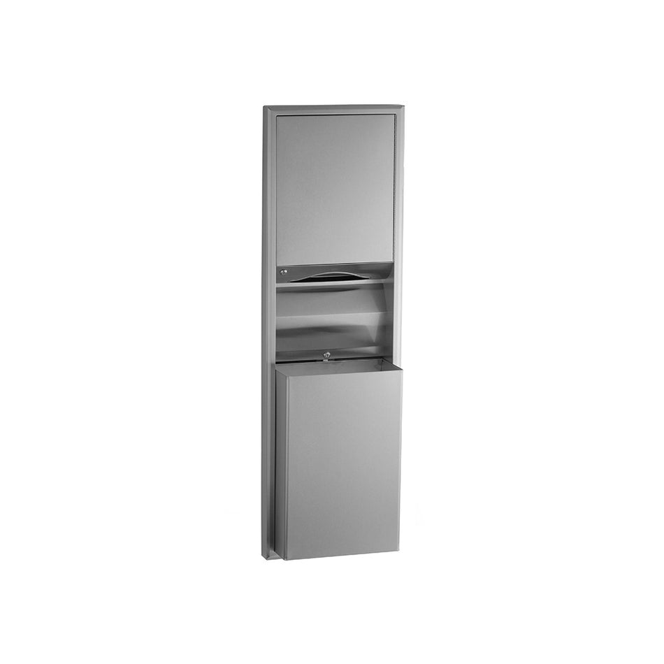 Semi-Recessed Convertible Paper Towel Dispenser / Waste Receptacle - B3942