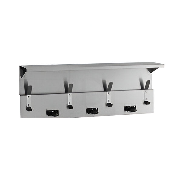 Shelf with Mop / Broom Holders & Hooks - B239x34