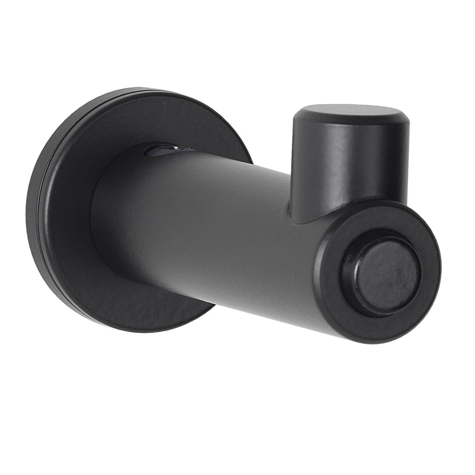 Black Surface Mounted Coat Hook with Bumper
